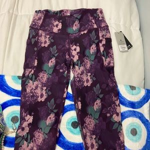 Purple Floral Workout Leggings